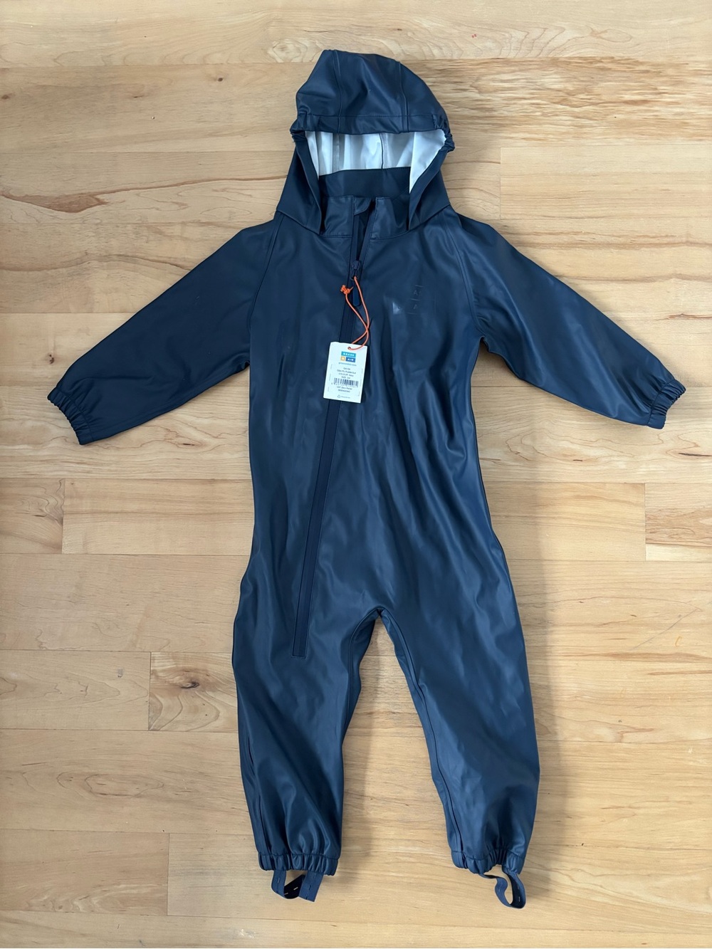 Kids Navy One-Piece Rain Suit – Lightweight Waterproof Hooded Coverall